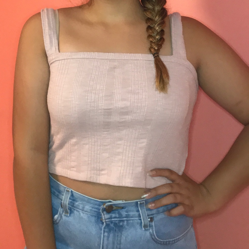 light pink crop top